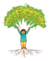 Good Enough Parenting logo, a growing tree with a cheering child.